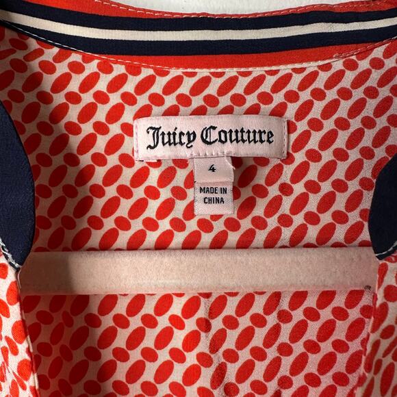 Sz 4 Juicy Couture Silk Polka Dot Stripe Drop Waist Sleeveless Dress Preppy Chic - Picture 2 of 8